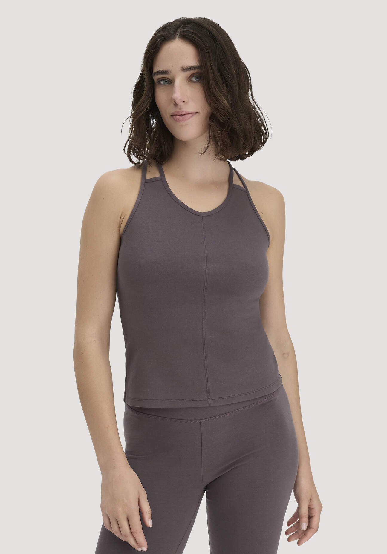 hessnatur Loungewear Top Fitted ACTIVE COMFORT aus Bio-Baumwolle - braun Größe 42