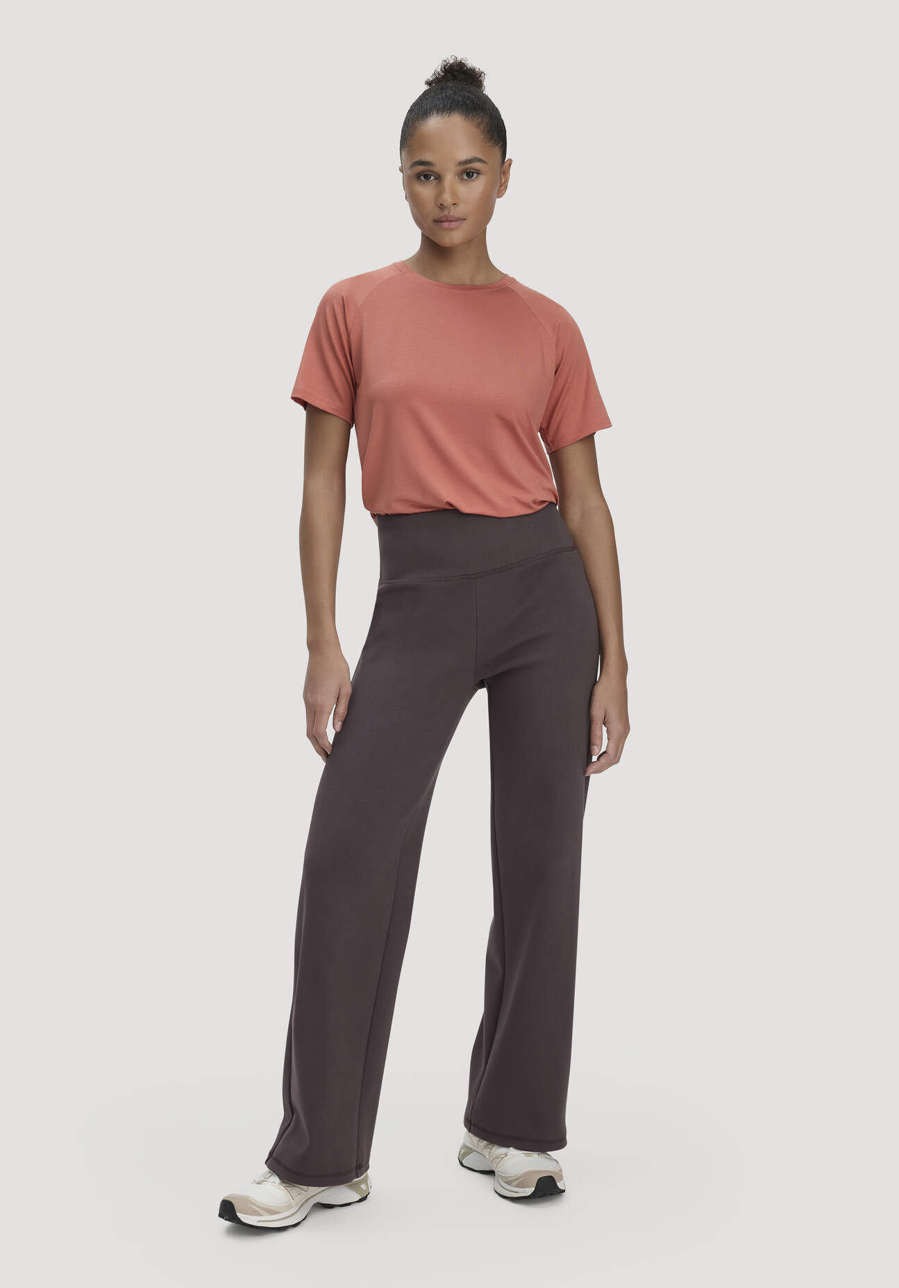 hessnatur Loungewear Hose Wide Leg ACTIVE COMFORT aus Bio-Baumwolle - braun Größe XXL