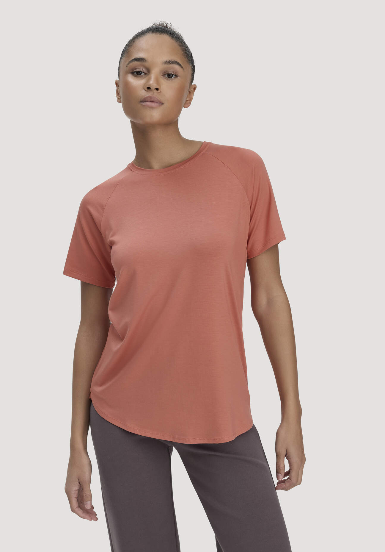 hessnatur Loungewear T-Shirt Regular ACTIVE COMFORT aus TENCEL™ Lyocell - orange Größe 36