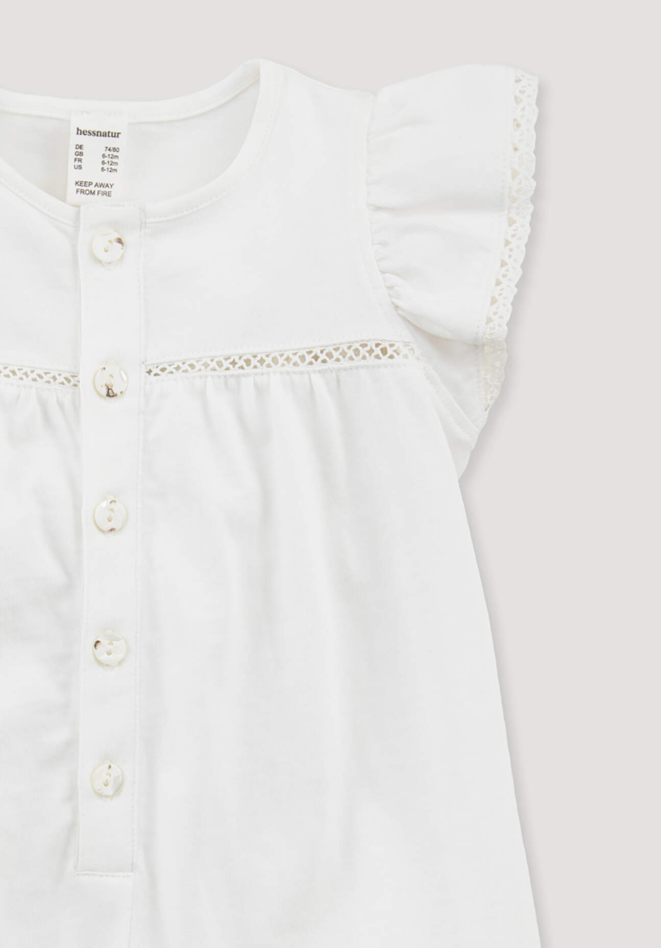 Thumbnail - hessnatur Baby Strampler aus Bio-Baumwolle - weiß - Größe 62/68