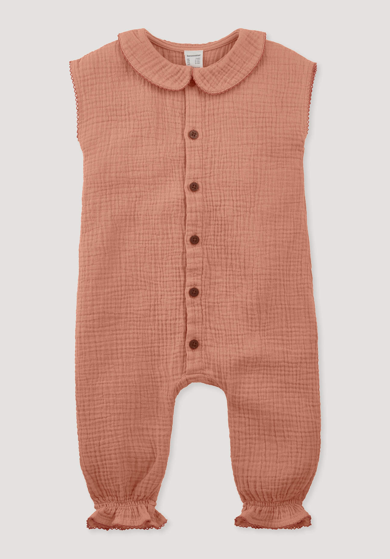 hessnatur Baby Musselin Strampler aus Bio-Baumwolle - orange Größe 50/56