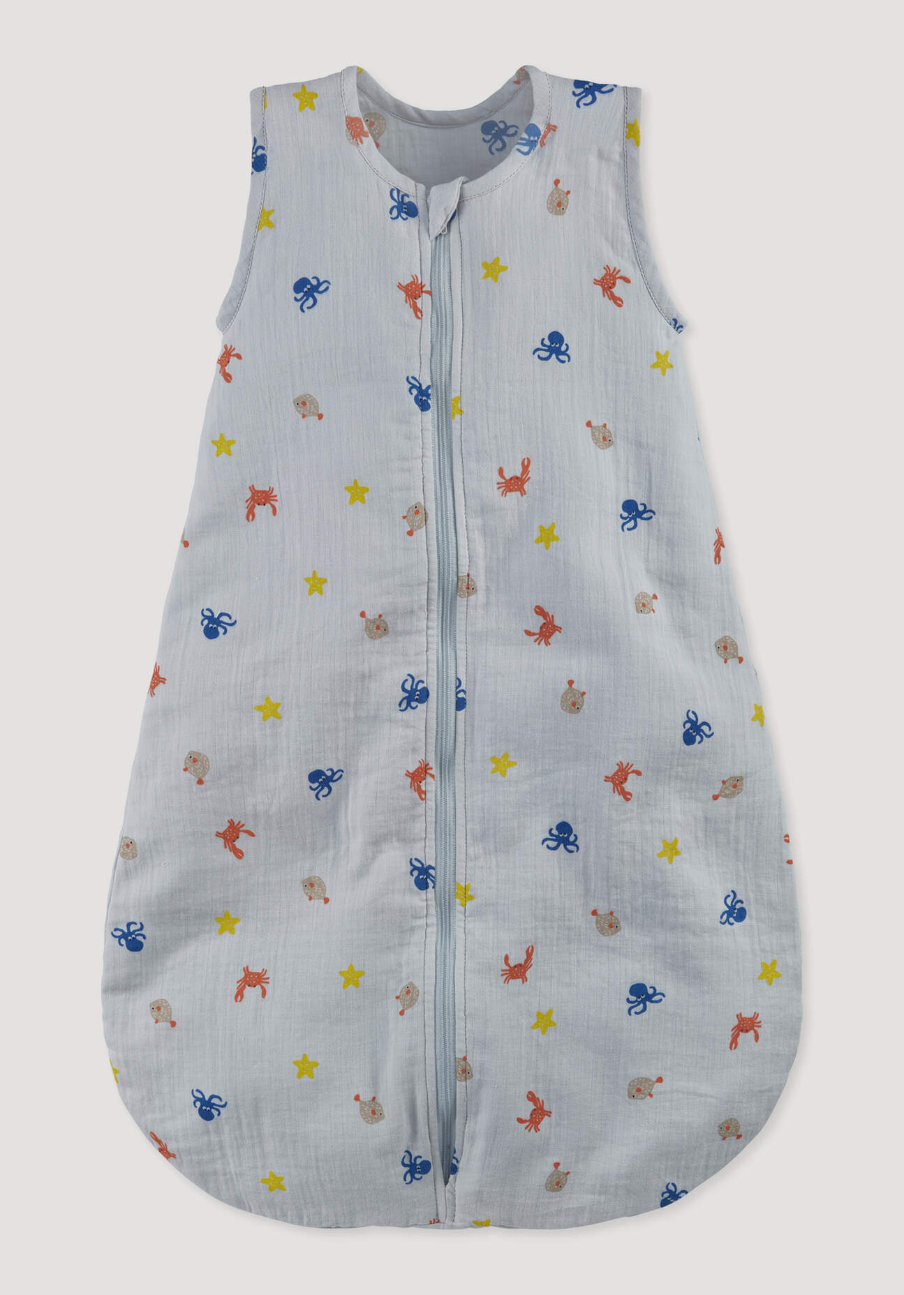 hessnatur Baby Musselin Schlafsack aus Bio-Baumwolle - blau Grösse59cm