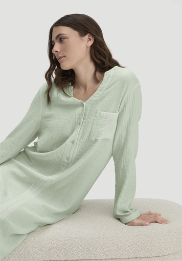 Musselin Nachthemd Relaxed PURE COMFORT aus reiner Bio Baumwolle - 1