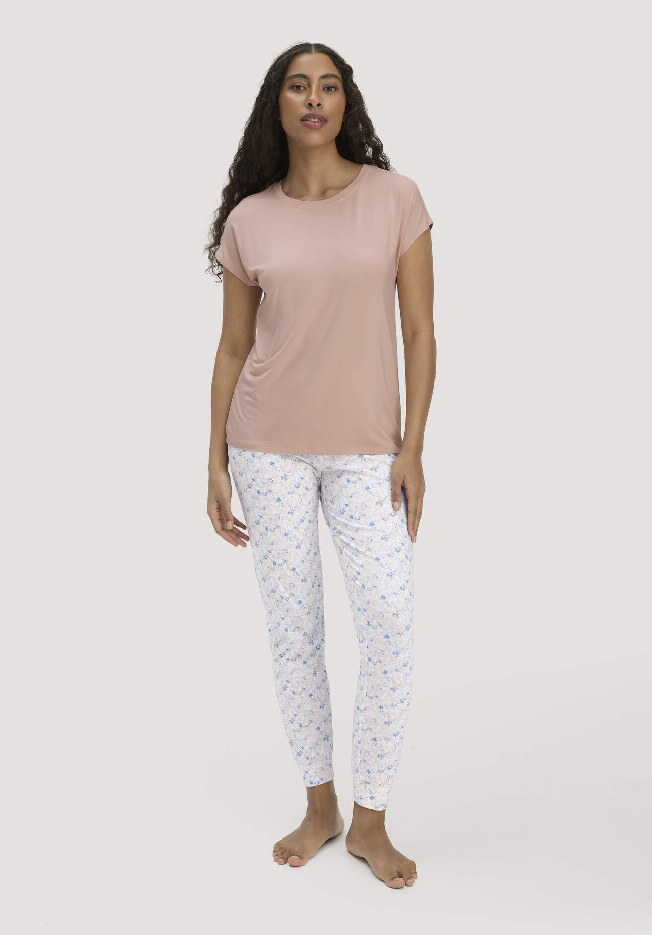 hessnatur Damen Schlafhose PURE COTTON aus Bio-Baumwolle - rosa Größe 34