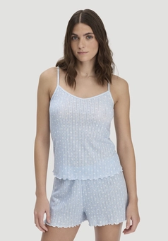 Pointelle Spaghetti Top PURE COTTON made of pure organic cotton