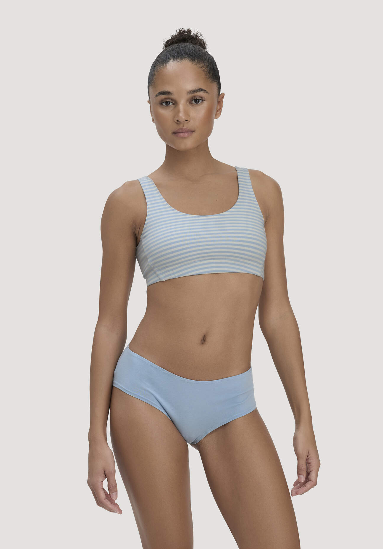 hessnatur Damen Panty Regular Cut COTTON FEEL aus Bio-Baumwolle - blau Größe 34