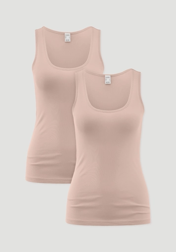 Round neck tank top in a 2-pack PURE COTTON made of pure organic cotton