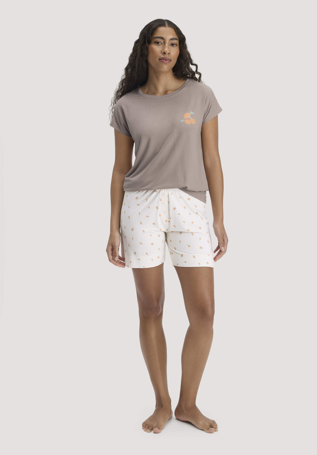 hessnatur Damen Pyjama PURE FLOW aus TENCEL™ Modal - beige Größe 48