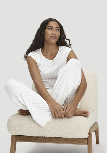Pointelle Schlafshirt PURE COTTON aus reiner Bio-Baumwolle - 1