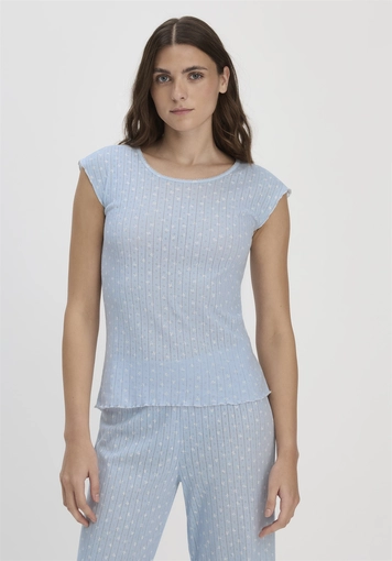 Pointelle Schlafshirt PURE COTTON aus reiner Bio-Baumwolle - 0