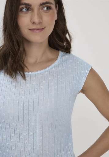 Pointelle Schlafshirt PURE COTTON aus reiner Bio-Baumwolle - 1