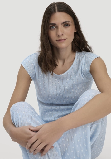 Pointelle Schlafshirt PURE COTTON aus reiner Bio-Baumwolle - 2