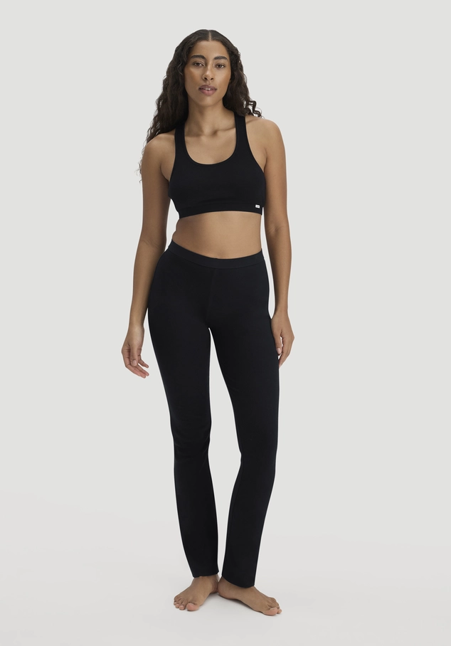 Flared soft rib leggings made from organic cotton