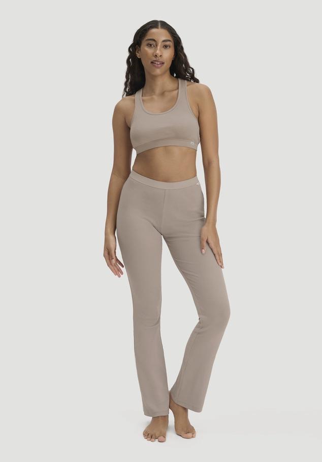 Flared soft rib leggings made from organic cotton