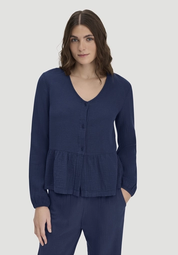 Musselin Pyjamabluse PURE COMFORT aus reiner Bio-Baumwolle - 0