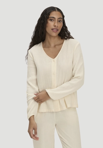 Musselin Pyjamabluse PURE COMFORT aus reiner Bio-Baumwolle - 0