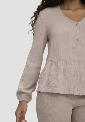 Musselin Pyjamabluse PURE COMFORT aus reiner Bio-Baumwolle - 1