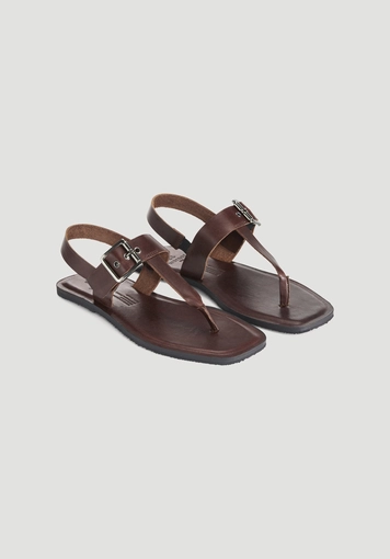 Thong sandal made of chrome-free tanned leather