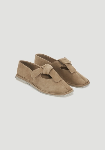 Mule made of chrome-free tanned nubuck leather