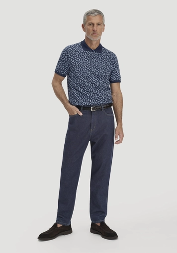 Print Piqué Polo Relaxed made from pure organic cotton - 1