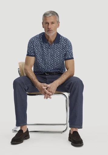 Print Piqué Polo Relaxed made from pure organic cotton - 4
