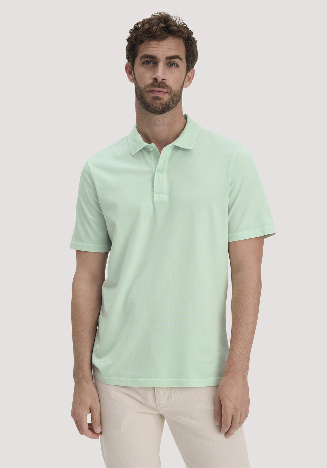 hessnatur Herren Jersey Polo Regular aus Bio-Baumwolle - grün Größe 52