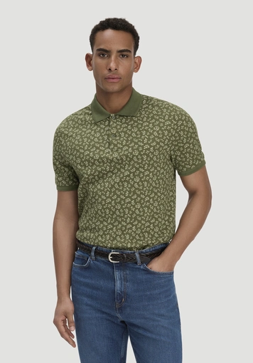 Print Piqué Polo Relaxed aus reiner Bio-Baumwolle - 0