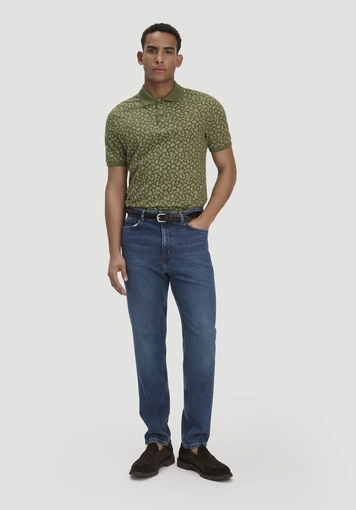 Print Piqué Polo Relaxed aus reiner Bio-Baumwolle - 1
