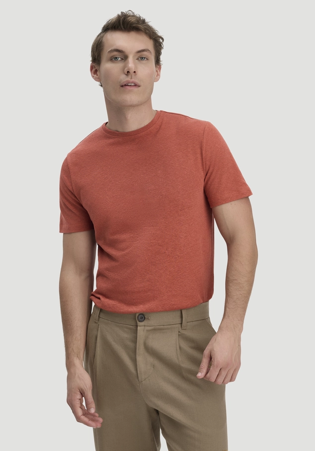 T-Shirt Regular aus Leinen und Bio-Baumwolle