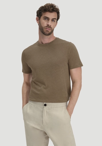 T-Shirt Regular aus Leinen und Bio-Baumwolle - 0