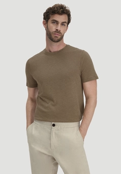 Regular T-shirt made of linen and organic cotton