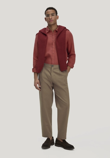 Regular shirt made of pure linen - 1