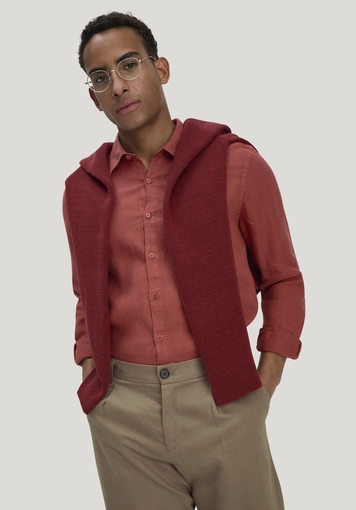 Regular shirt made of pure linen - 4