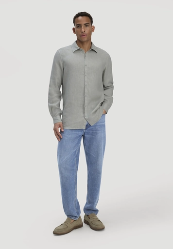 Regular shirt made of pure linen - 1