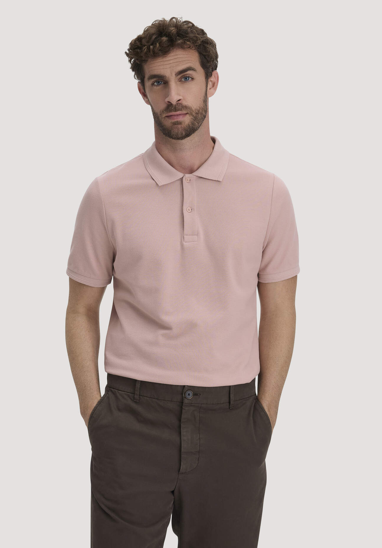 hessnatur Herren Piqué Polo Regular aus Bio-Baumwolle - rosa Größe 54