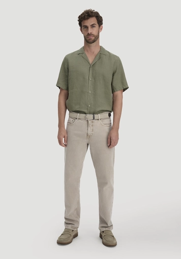 Resort shirt short sleeve regular made of pure linen - 1
