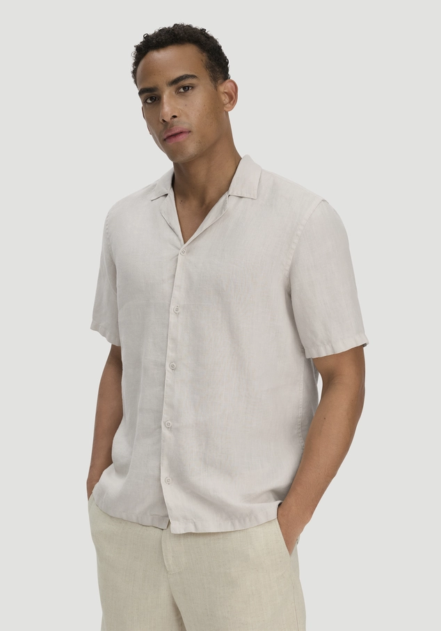 Resort shirt short sleeve regular made of pure linen