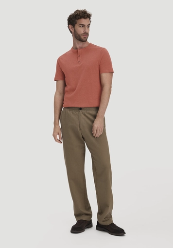Henley T-Shirt Regular aus Leinen und Bio-Baumwolle - 1