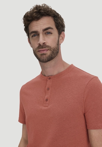 Henley T-Shirt Regular aus Leinen und Bio-Baumwolle - 3