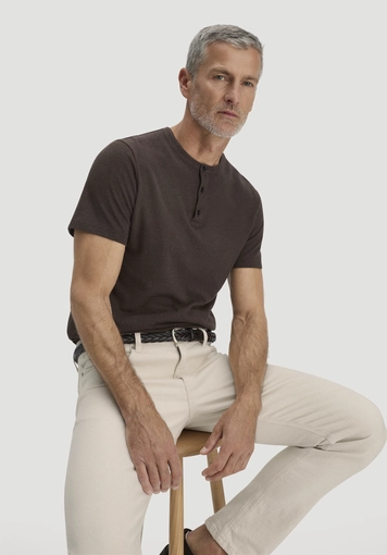 Henley T-Shirt Regular made of linen and organic cotton - 3