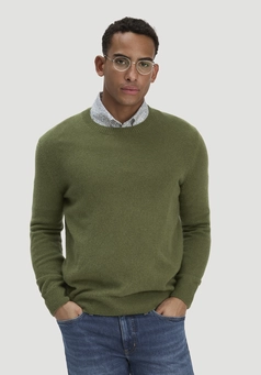 Regular knit sweater made of organic merino wool with organic cotton
