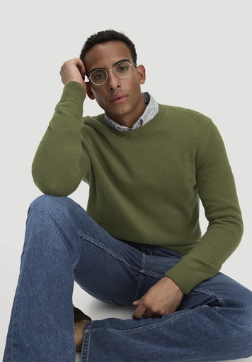 Regular knit sweater made of organic merino wool with organic cotton - 4