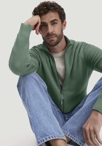 Knitted jacket Regular made of pure organic cotton - 3