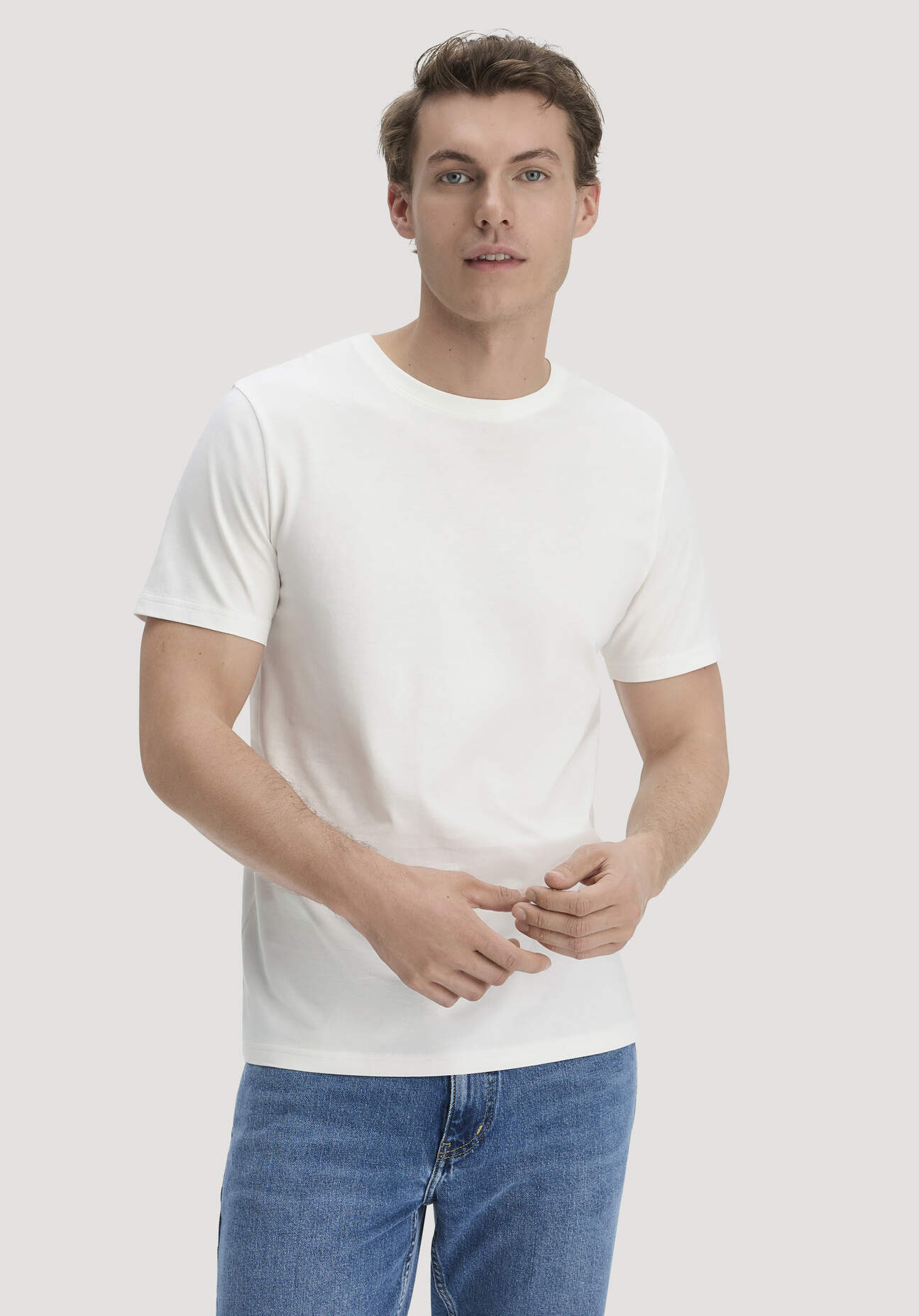 hessnatur Herren T-Shirt Regular aus Bio-Baumwolle - weiß Größe 48