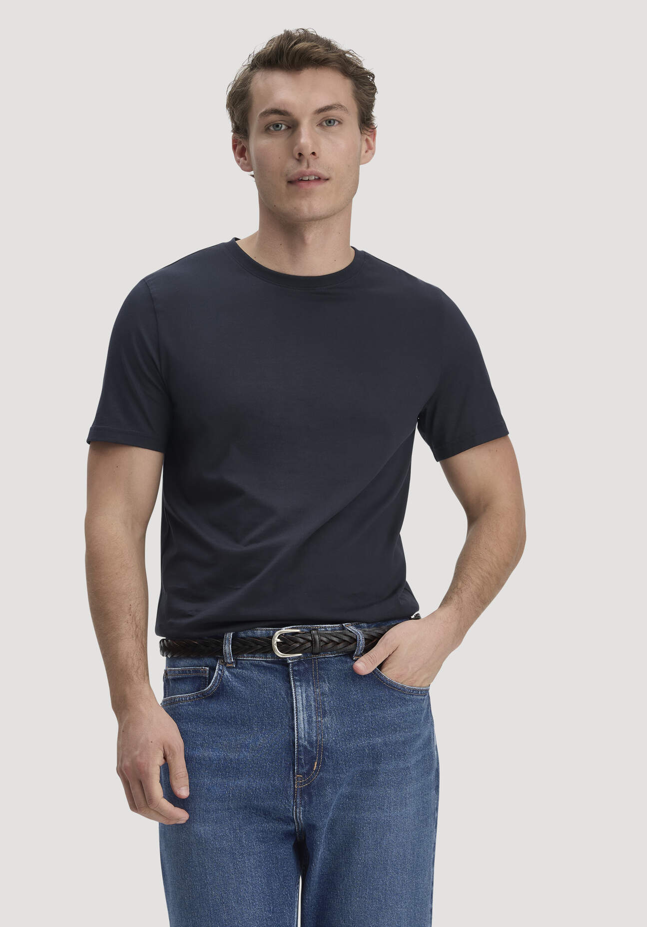 hessnatur Herren T-Shirt Regular aus Regenerative Organic Cotton (ROC) - blau Größe 48