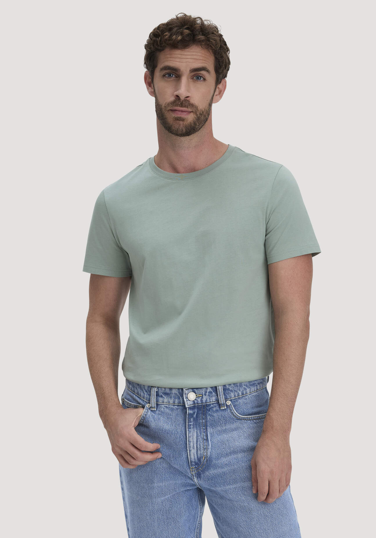 hessnatur Herren T-Shirt Regular aus Regenerative Organic Cotton (ROC) - grün Größe 48
