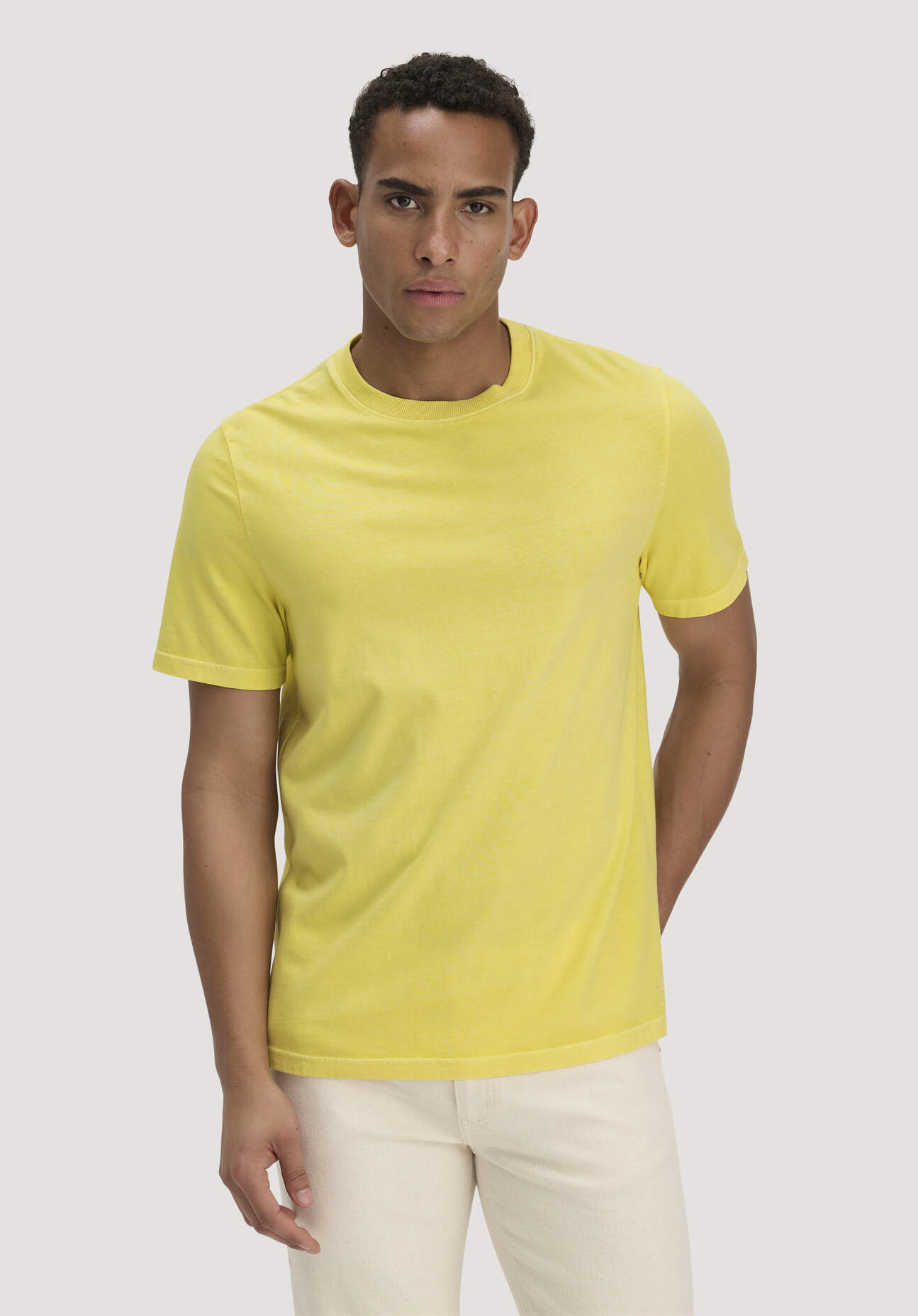 hessnatur Herren Heavy Jersey Shirt Relaxed aus Bio-Baumwolle - gelb Größe 56