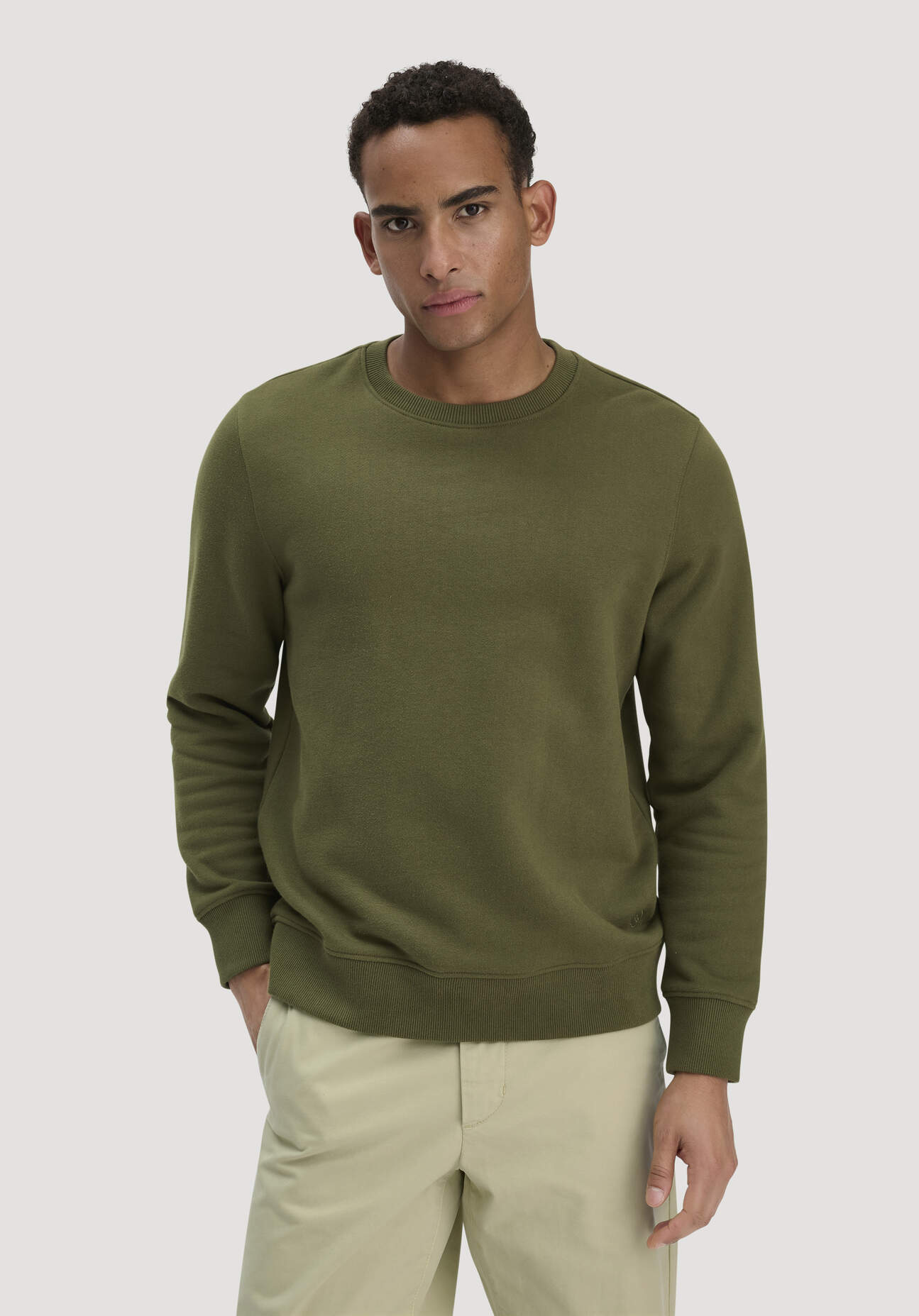 hessnatur Herren Sweatshirt Regular aus Bio-Baumwolle - grün Größe S