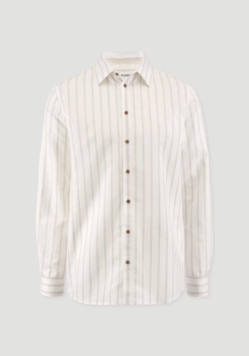 Striped shirt, regular size, made from organic cotton with linen - 5