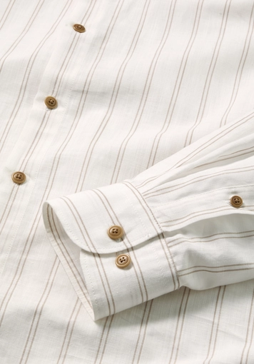 Striped shirt, regular size, made from organic cotton with linen - 6